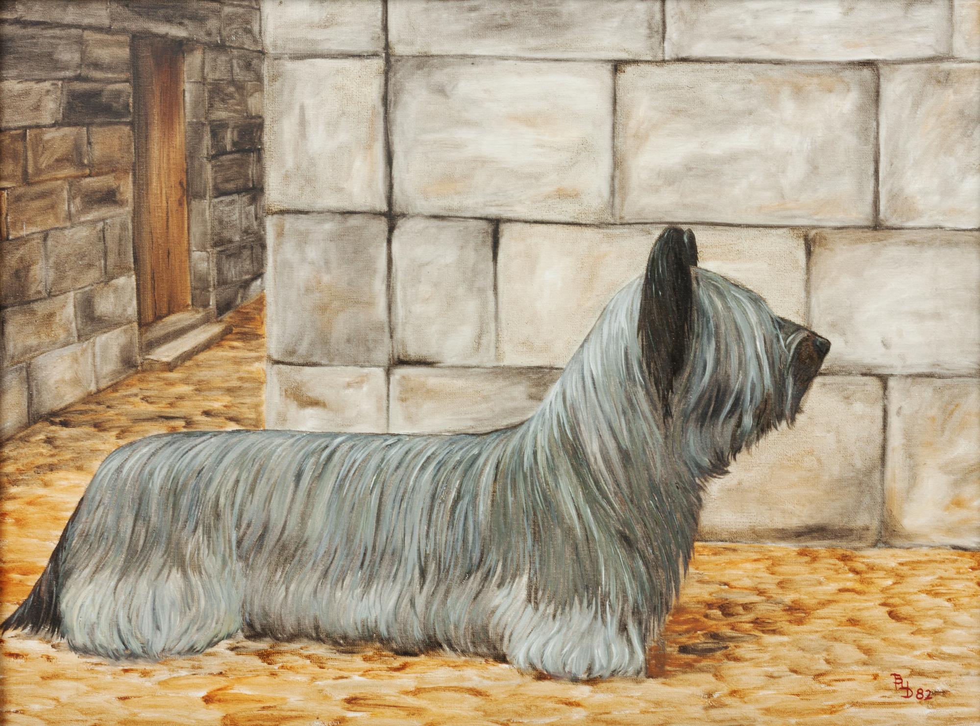 Three Works of Art depicting Skyecrest Terriers Largest: 17 1/4 x 23 1/2 inches.