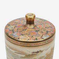 A Japanese Satsuma-type enameled pottery cabinet vase, Shizan Meiji period