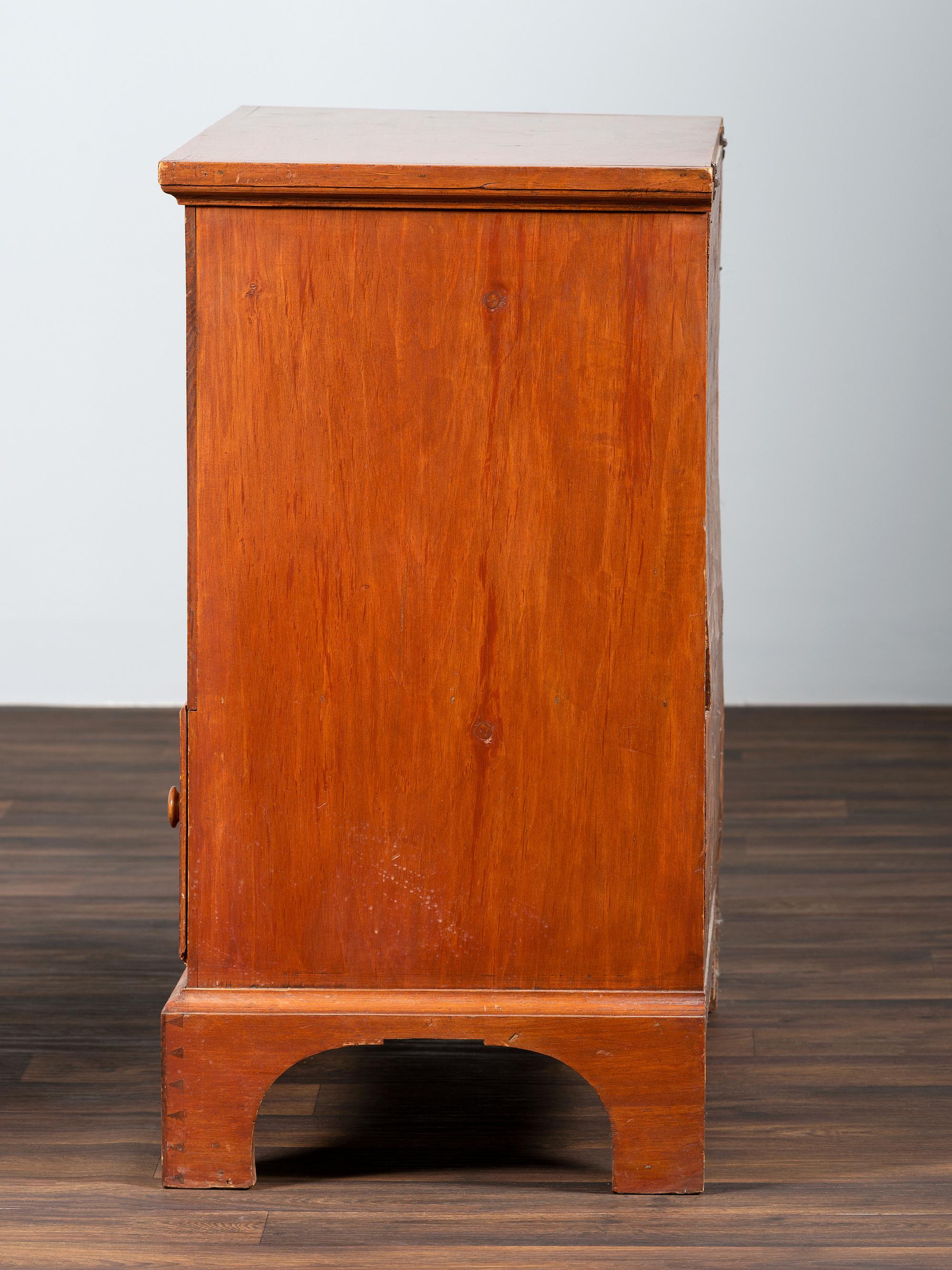 A Shaker Red-Stained Pine One-Drawer Blanket Chest