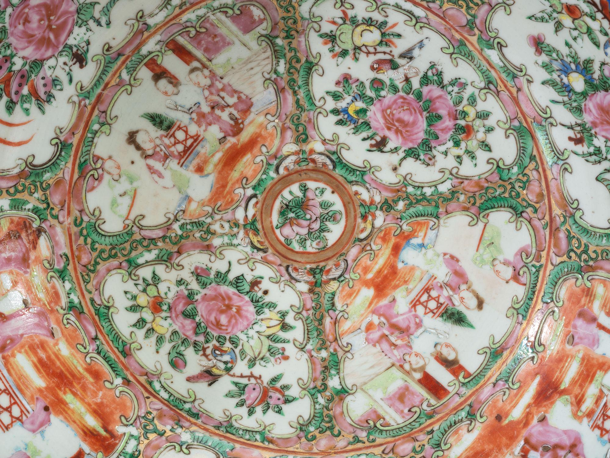A Chinese Export Rose Medallion Punch Bowl