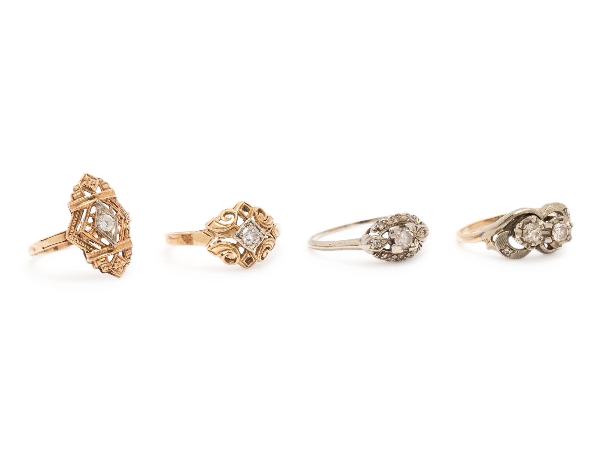 COLLECTION OF GOLD AND DIAMOND RINGS