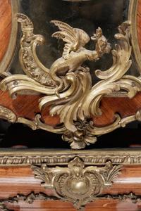 A Louis XV Gilt Bronze Mounted Tulipwood Bracket Clock