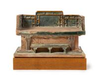 A Green Glazed Pottery Model of a Luohan Bed Length 13 3/4 inches. — MING DYNASTY (1348-1644)