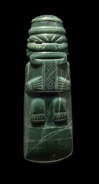 A Nicoya Jade Axe-God Pendant