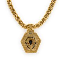 Yellow Gold, Diamond, and Sapphire Necklace