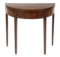 An American Mahogany Flip-Top Table, LATE 19TH CENTURY, Height 29 3/4 x width 35 1/2 x depth 47 1/2 inches. — 19TH CENTURY,