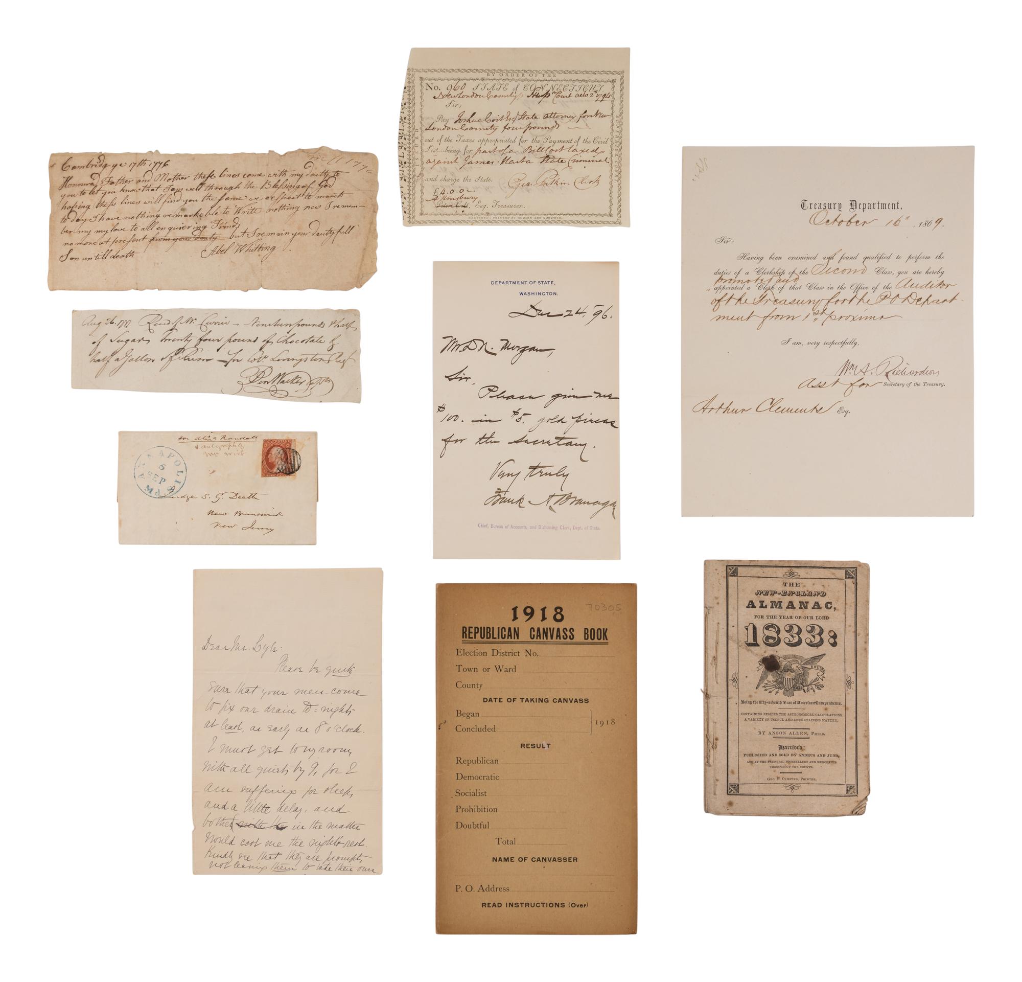 [AMERICANA]. A group of approximately 31 works related to finances, law, military, politics, and taxes, including: