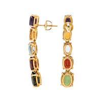 YELLOW GOLD AND MULTIGEM EARRINGS