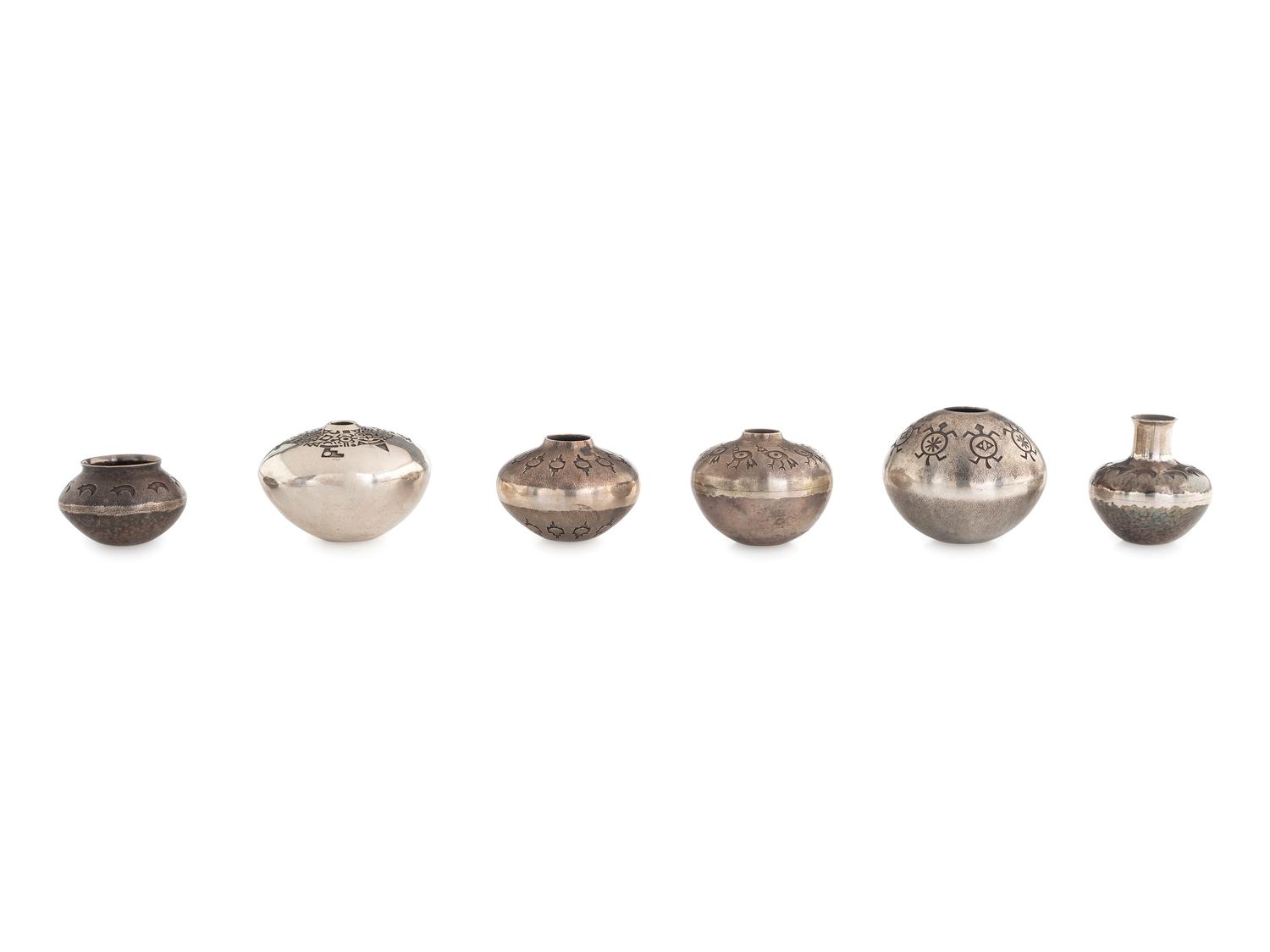 Miniature Silver Seed Jars