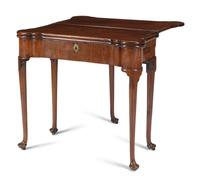 A George III Mahogany Three-Fold Flip-Top Table