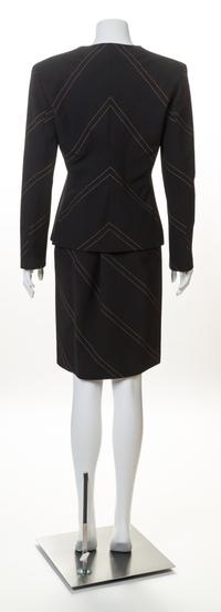 A Gianni Versace Couture Black Wool Jacket and Skirt Ensemble, Size 44.