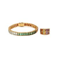 RAINBOW MULTIGEM RING AND BRACELET