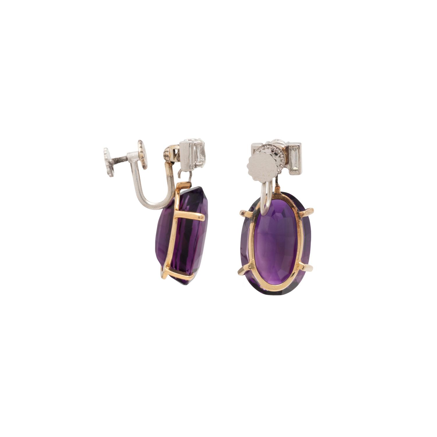 AMETHYST AND DIAMOND EARRINGS