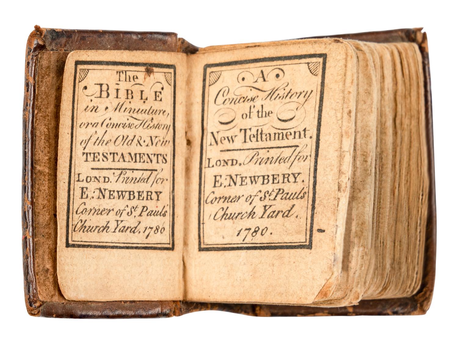 [MINIATURE BOOK] -- [BIBLE, in English]. The Bible in Miniature, or a Concise History of the Old and New Testaments . London: E. Newberry, 1780.