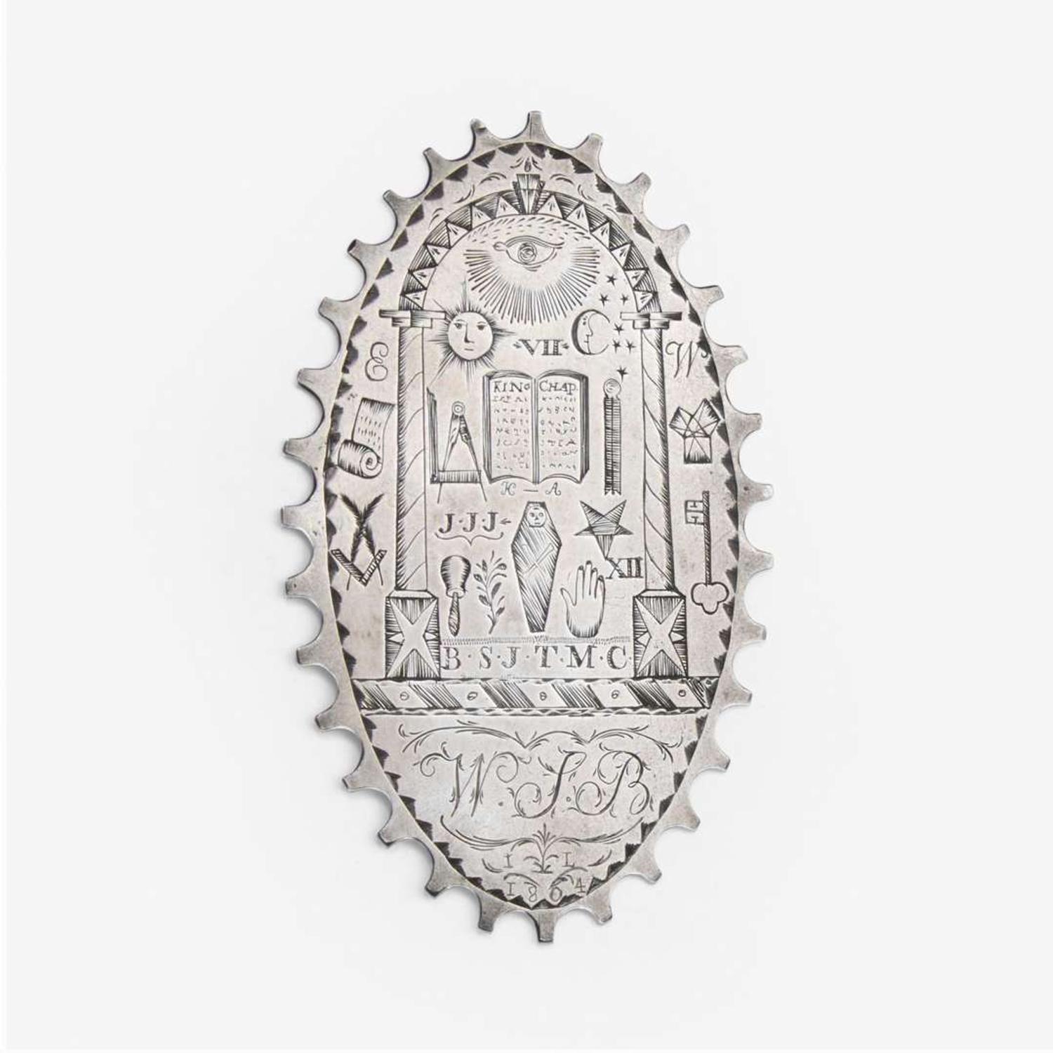A Federal engraved silver Masonic mark jewel Probably Baltimore, Maryland, dated "1804"