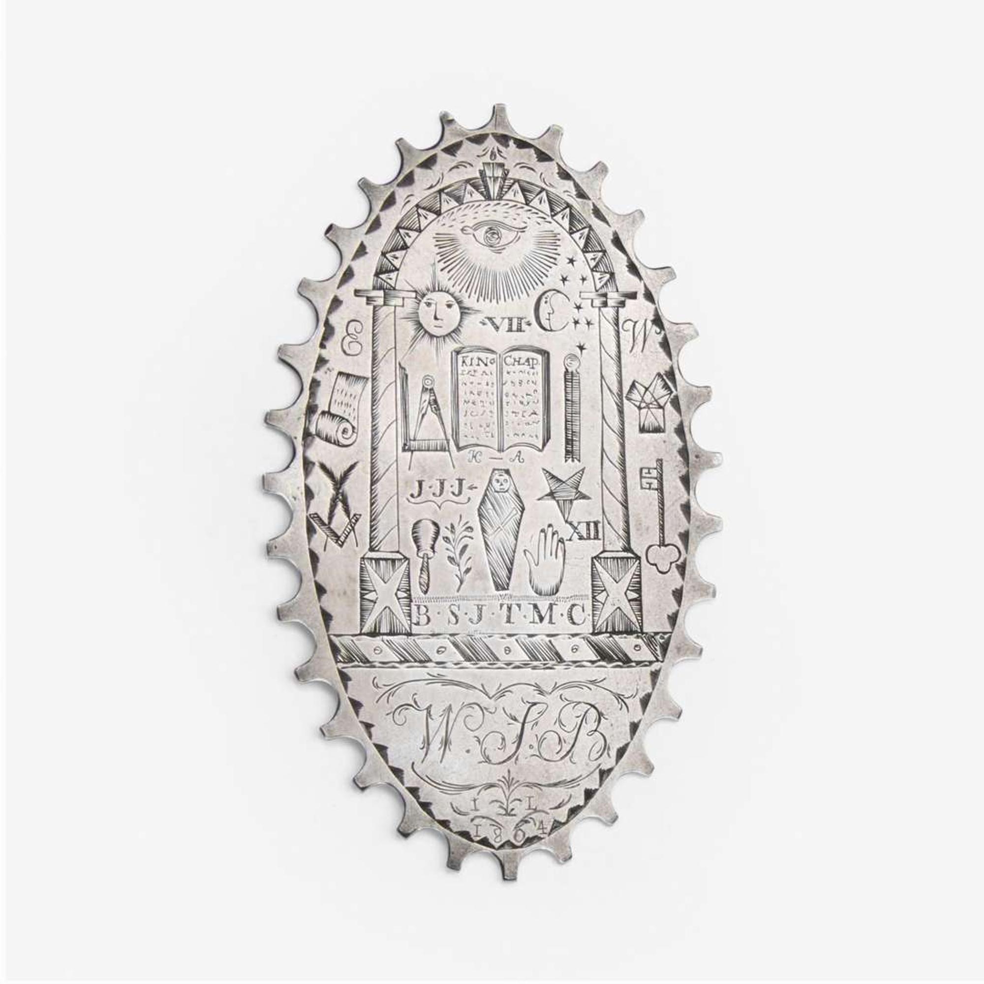 A Federal engraved silver Masonic mark jewel Probably Baltimore, Maryland, dated "1804"