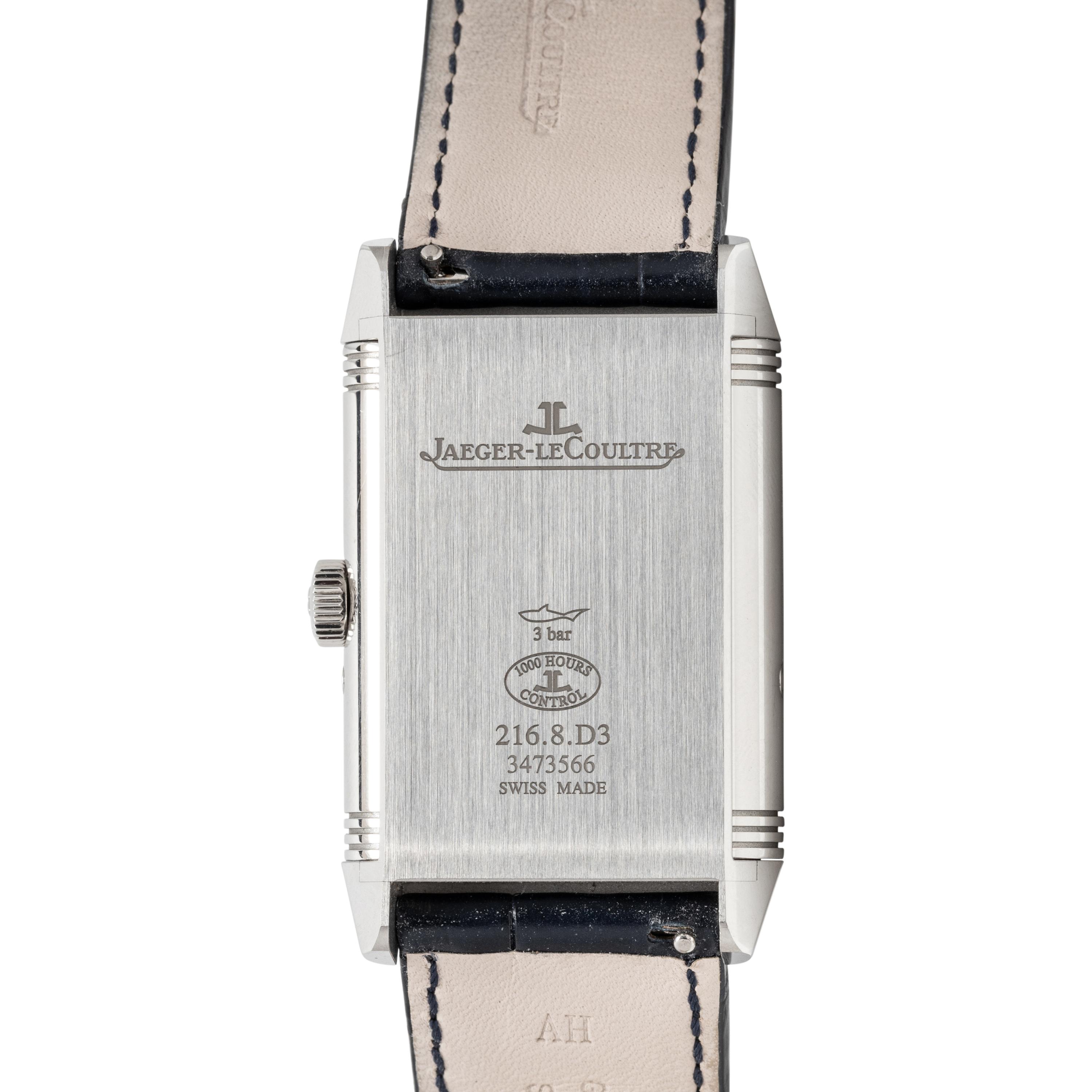 JAEGER-LeCOULTRE, REF. 216.8.D3 STAINLESS STEEL 'REVERSO TRIBUTE MOON' WATCH