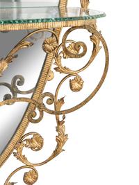 An Italian Gilt Iron Console Table and Mirror