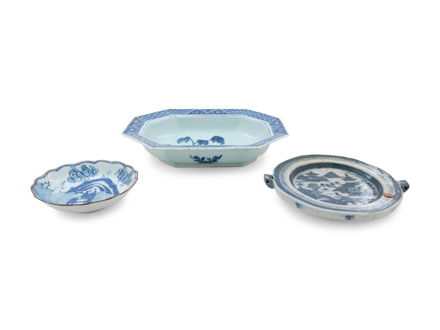 Six Chinese Blue and White Porcelain Wares