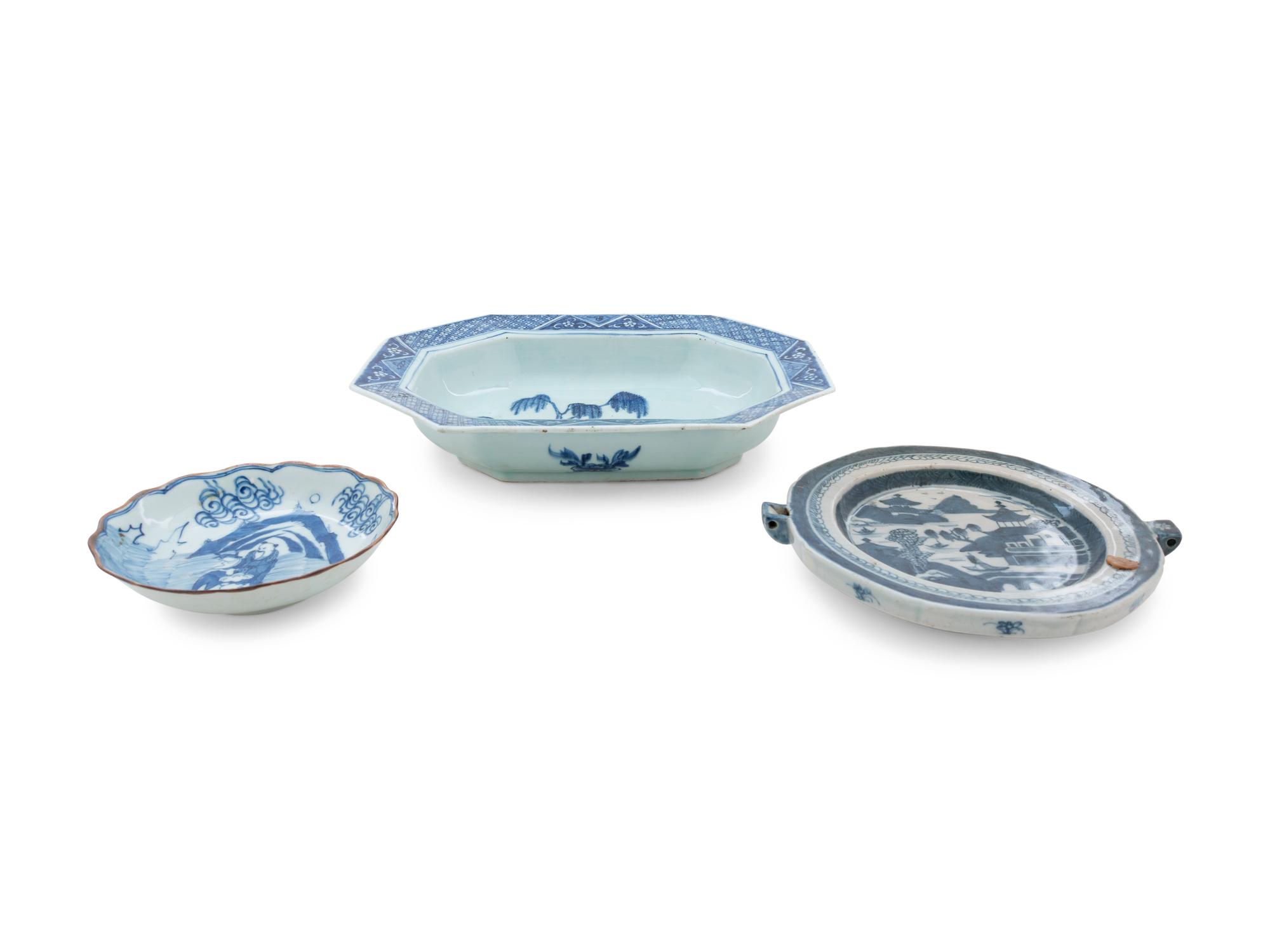 Six Chinese Blue and White Porcelain Wares