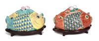 Two Chinese Export Double Fish-Form Tureens Height 12 x width 16 x depth 9 1/2 inches. — 20TH CENTURY