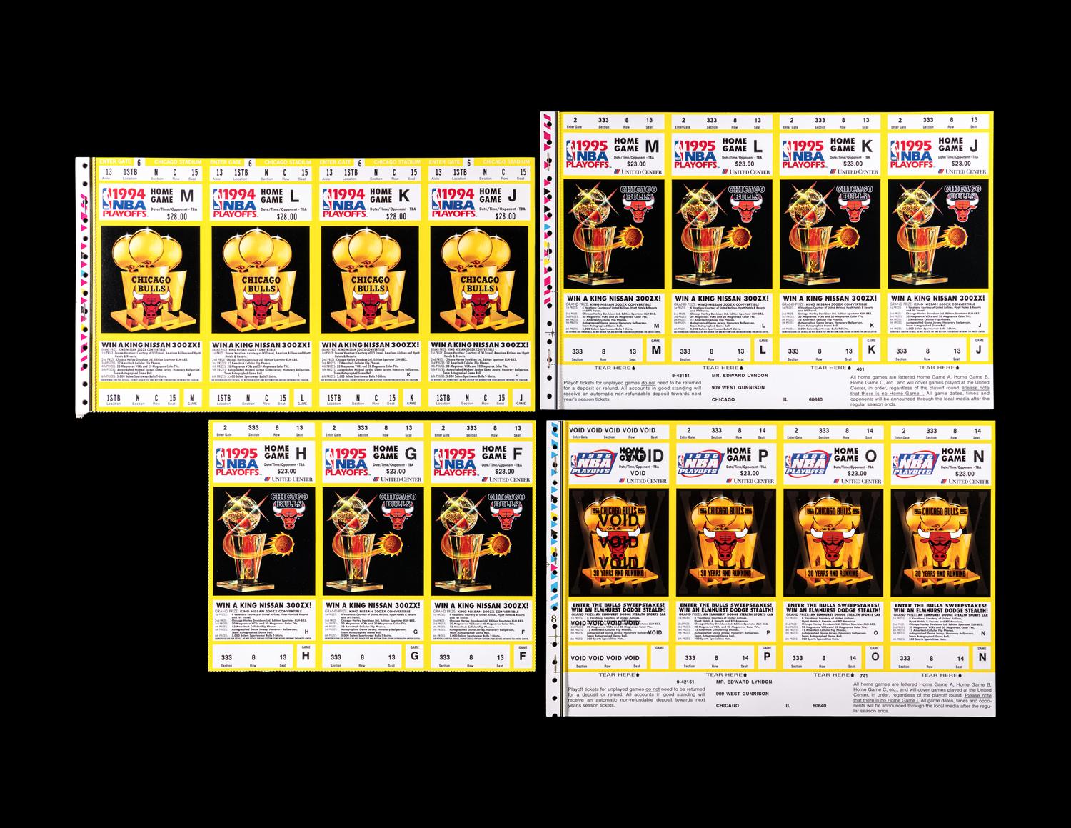 A Complete, Unused 1994-95 Chicago Bulls Season Ticket Booklet With All Games From Innaugural Season at United Center Including Michael Jordan's First Home Game Wearing Number 45