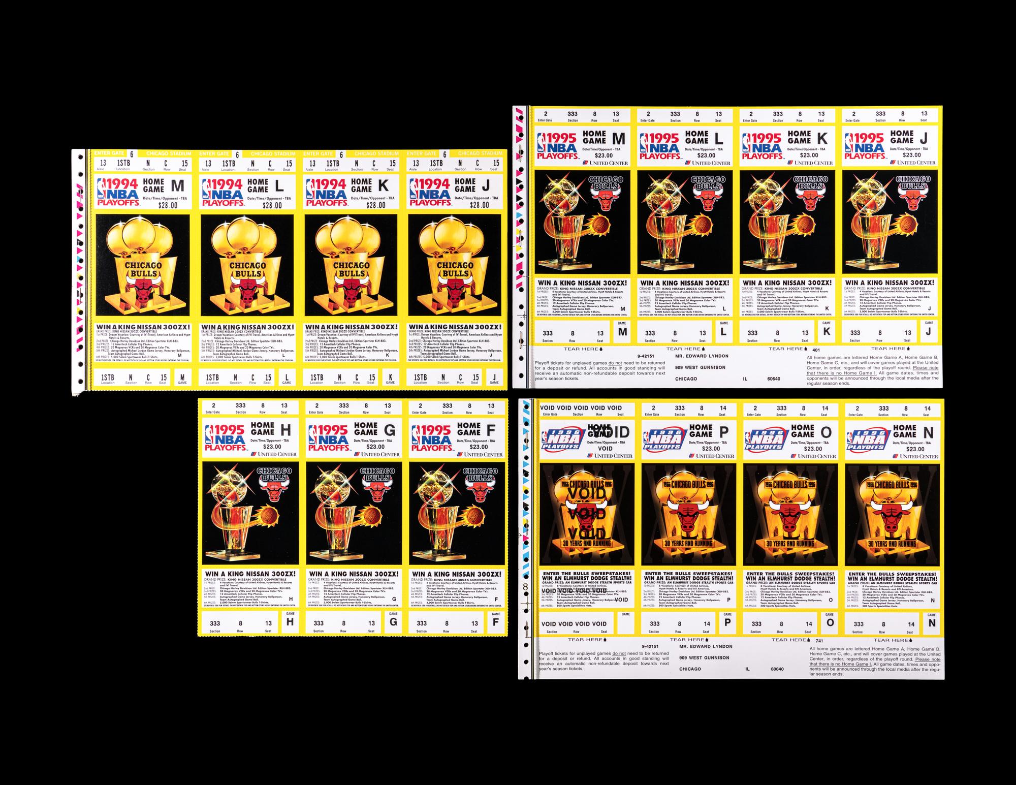 A Complete, Unused 1994-95 Chicago Bulls Season Ticket Booklet With All Games From Innaugural Season at United Center Including Michael Jordan's First Home Game Wearing Number 45