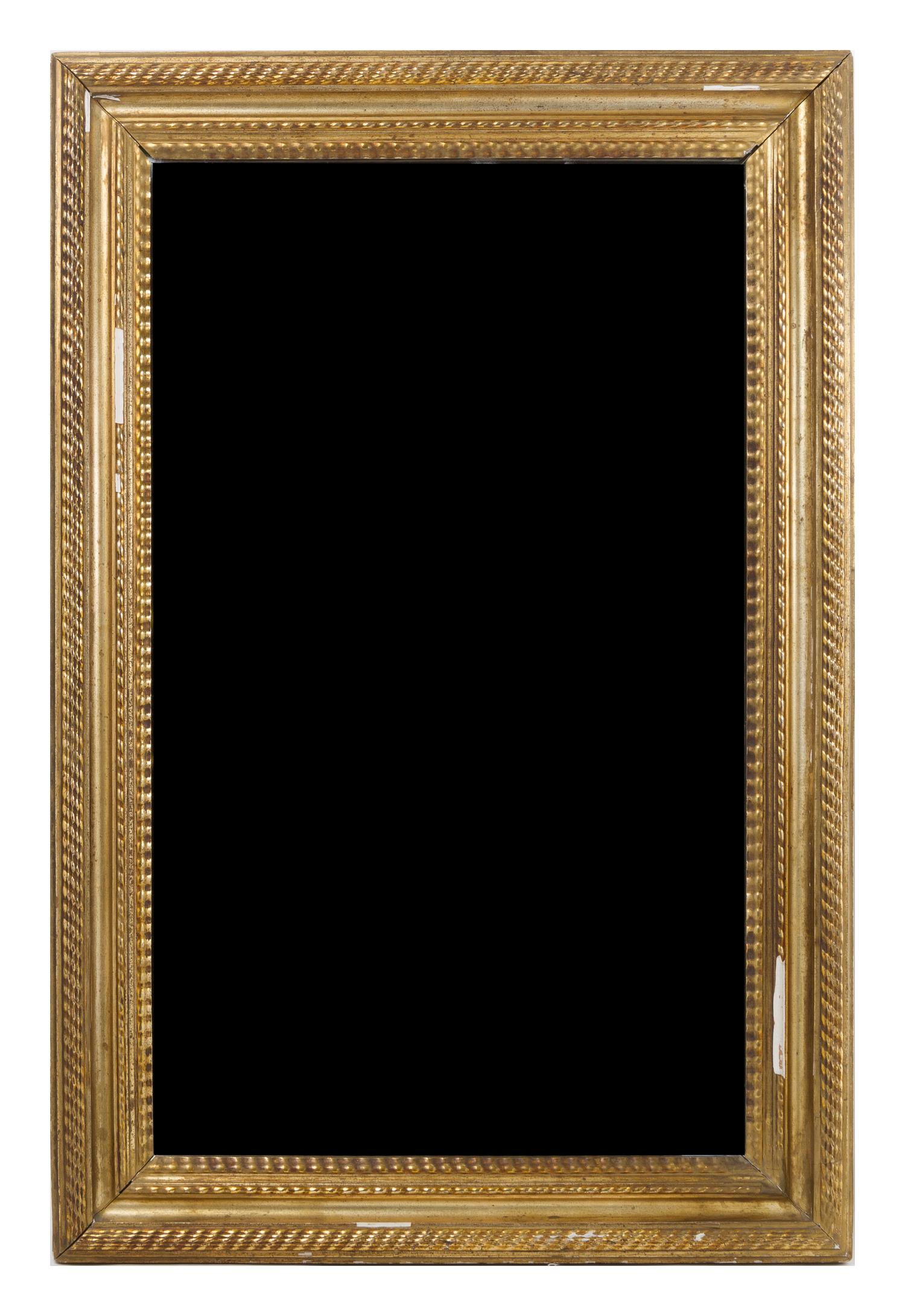 A Victorian Style Giltwood Mirror Height 28 x width 42 inches.