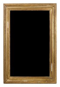 A Victorian Style Giltwood Mirror Height 28 x width 42 inches.