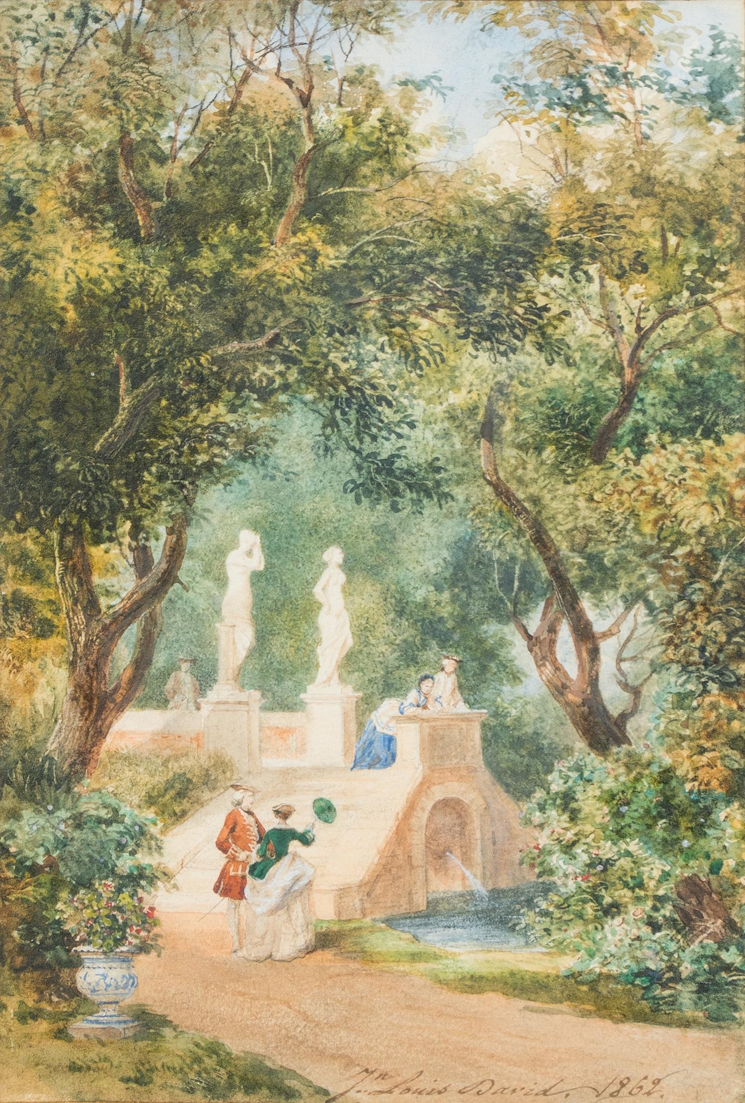 Jean Louis David, (French, 1792-1868), Stroll in the Park, 1862