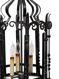 A Baroque Style Wrought Metal Hall Lantern
