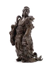 A Japanese Bronze Figure of Standing Guanyin