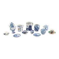 A Collection of Chinese Export Blue and White Porcelain Tea Articles