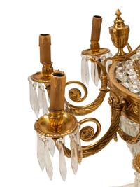 A Pair of French Neoclassical Style Gilt Bronze Chandeliers