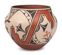 Polychrome Pottery Jars, with Zia Birds