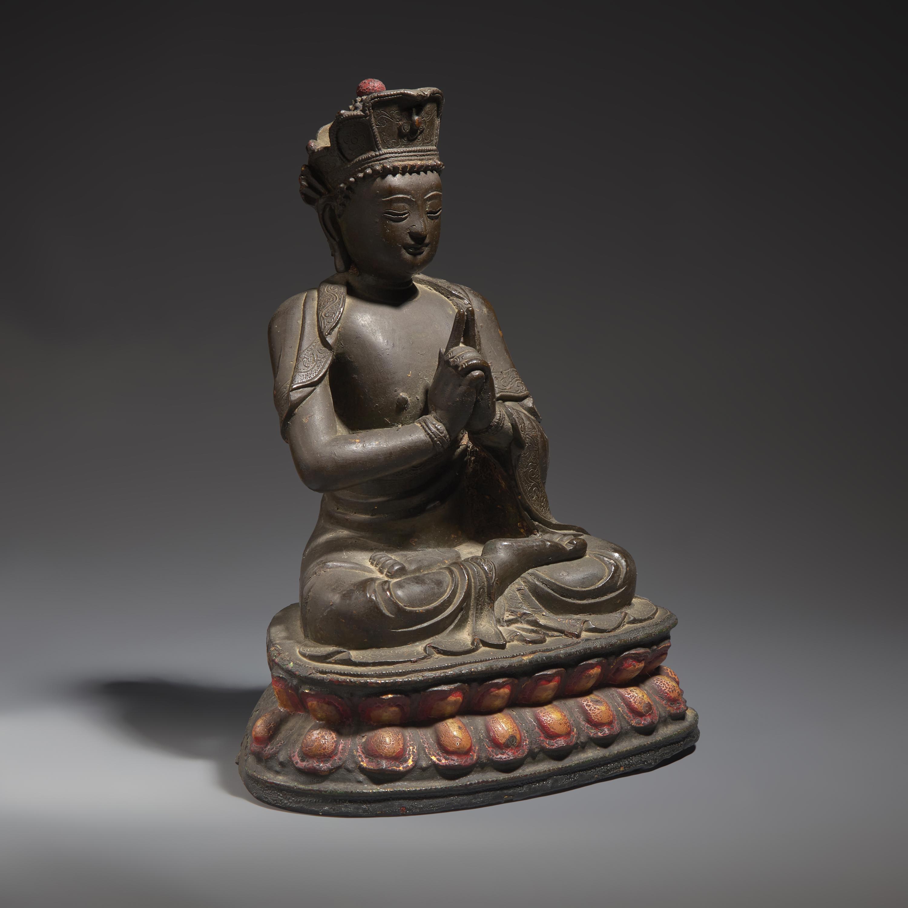A Chinese Bronze Figure of a Seated Buddha, Ming Dynasty — 明 銅坐佛