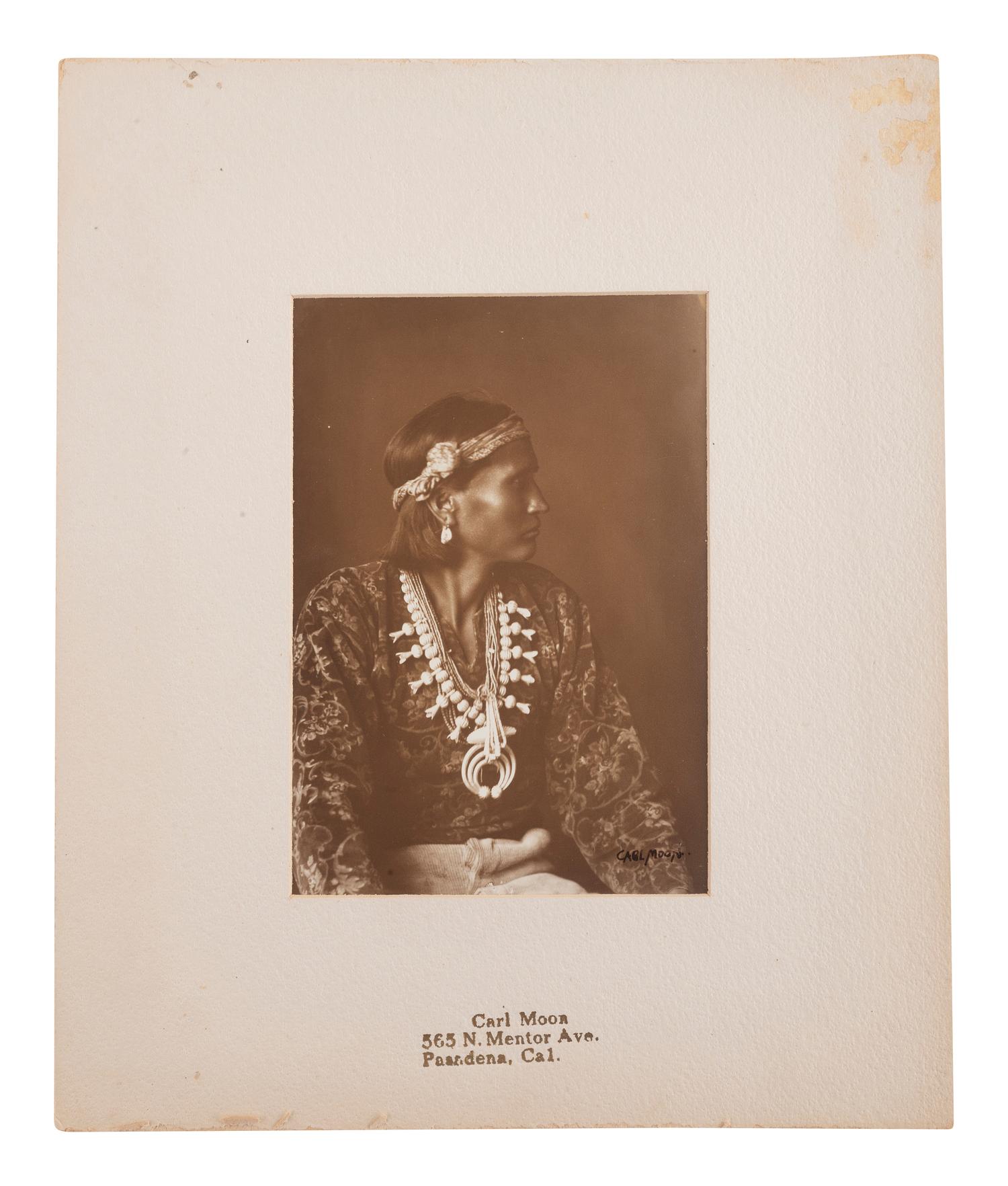 [NATIVE AMERICANS]. MOON, Carl (1879-1948). 3 photographs of male Native American subjects.