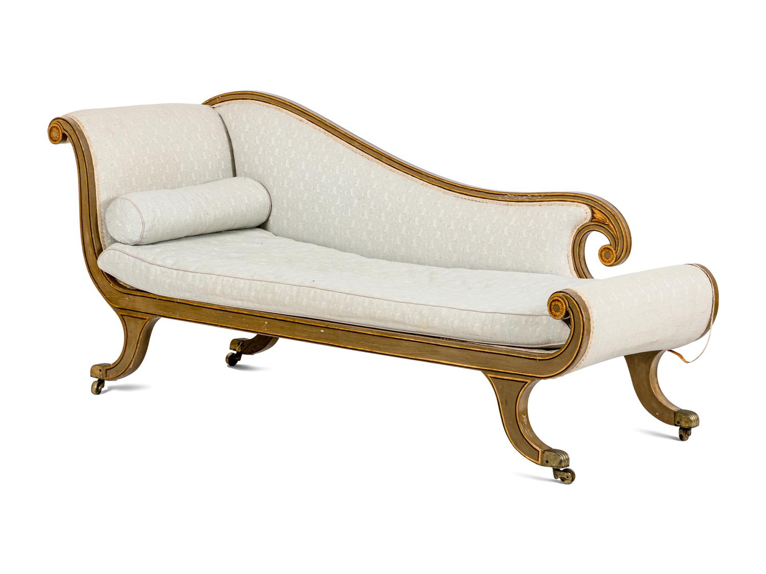 A Regency Painted Chaise Longue