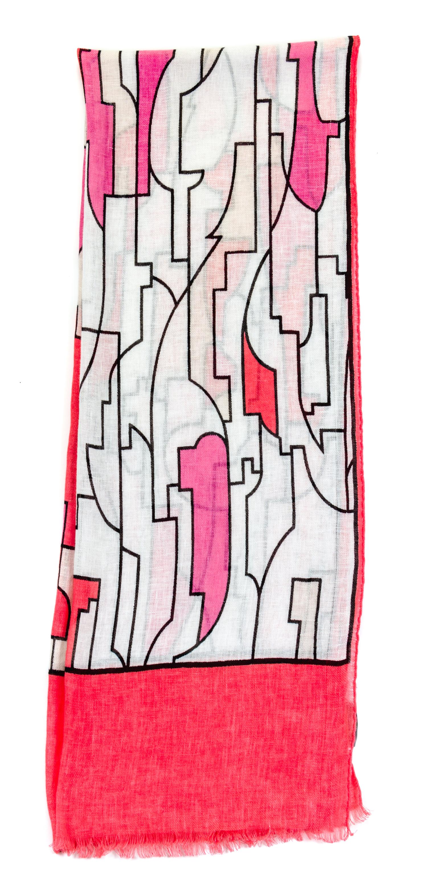 An Emilio Pucci Linen Scarf, 68" x 24".