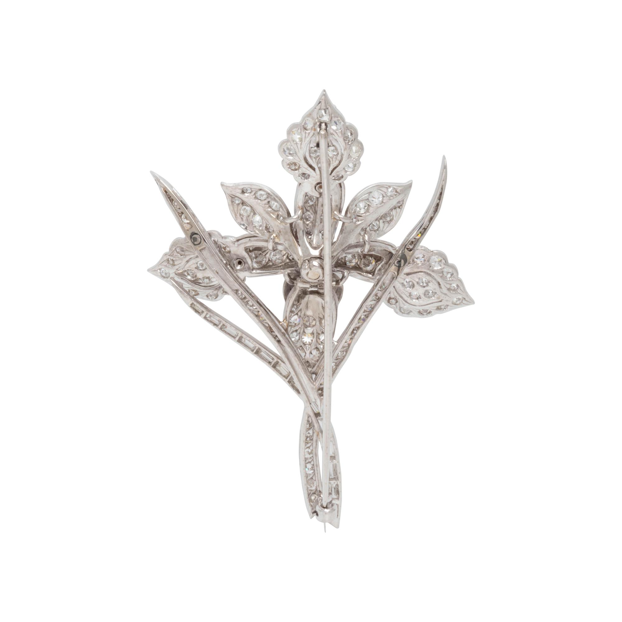 DIAMOND AND MULTIGEM CONVERTIBLE FLOWER BROOCH