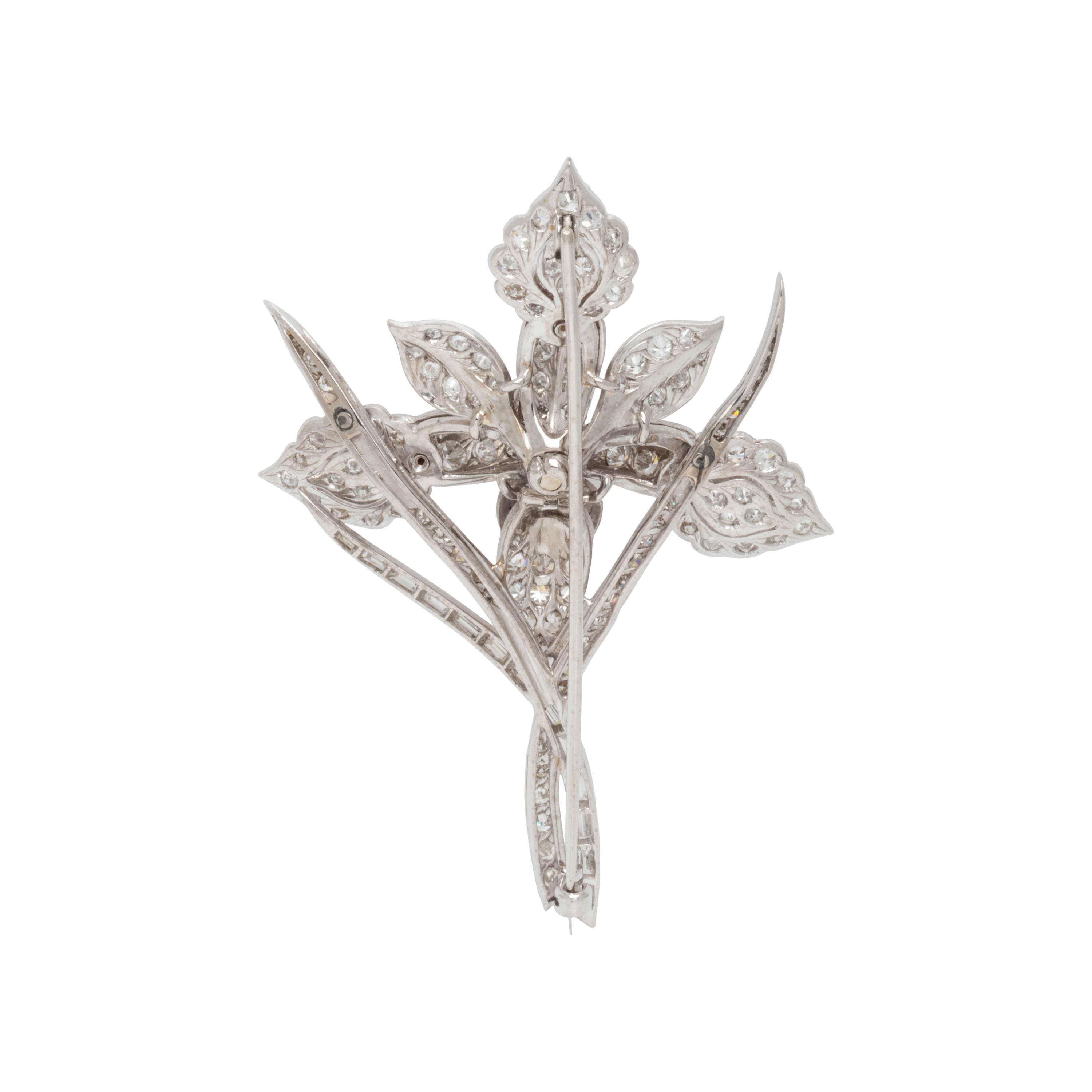 DIAMOND AND MULTIGEM CONVERTIBLE FLOWER BROOCH