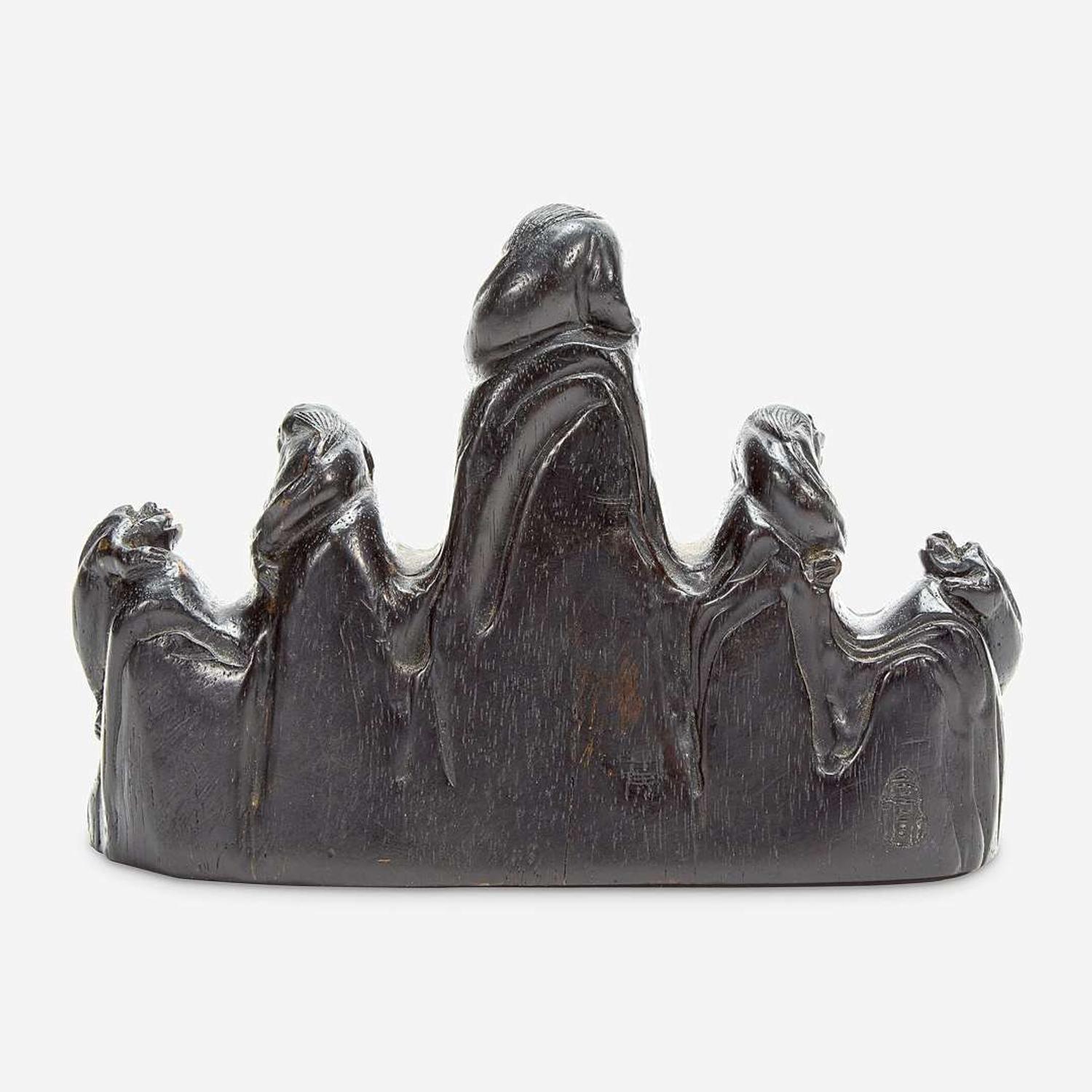 A Chinese carved hardwood brushrest probably 17th/18th Century