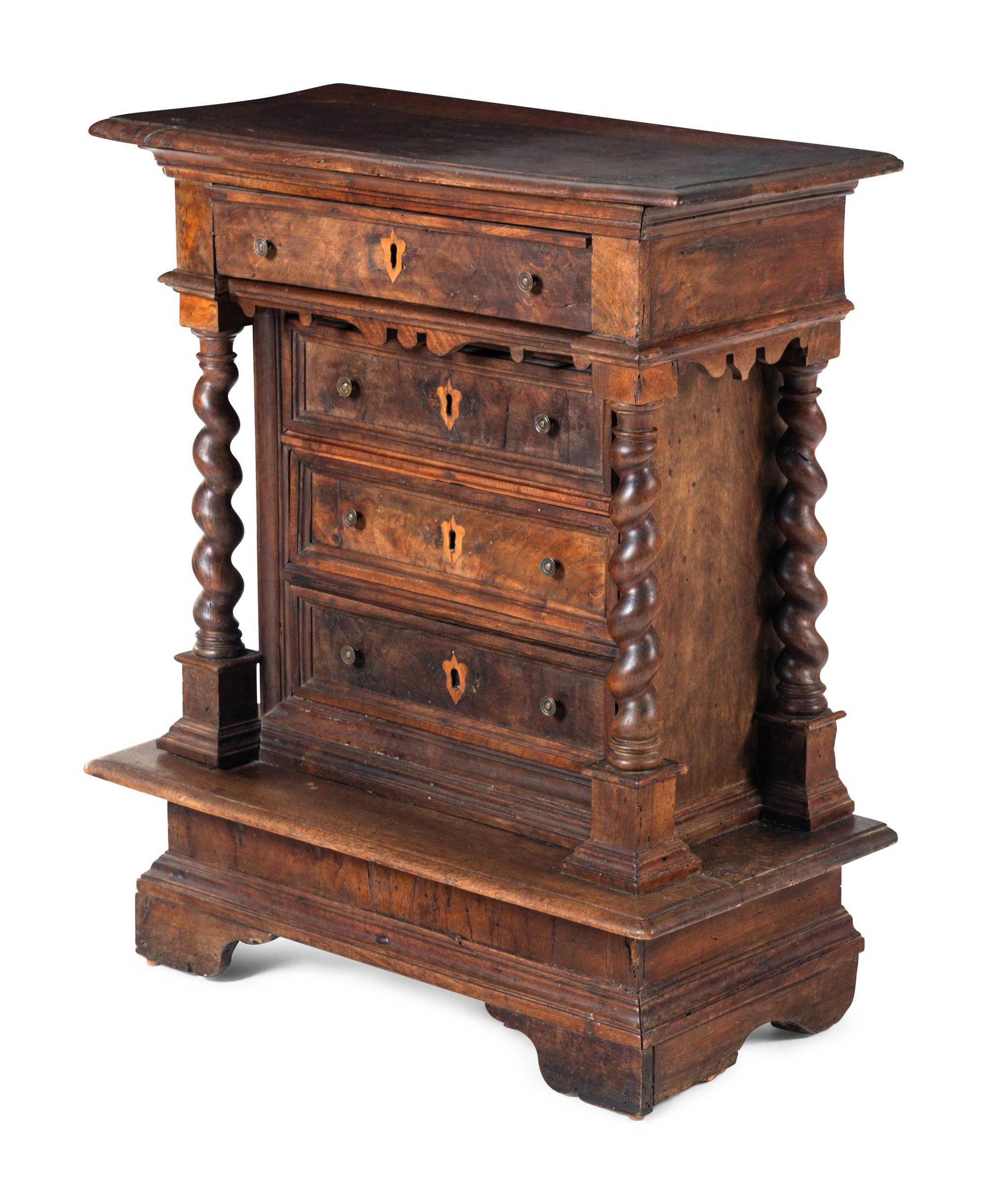 A Spanish Baroque Walnut Side Chest