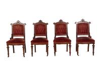 A Set of Four Victorian Walnut Side Chairs and a Pair of Classical Style Side Chairs