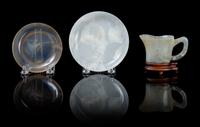Two Agate Dishes Diameter of largest 4 inches.