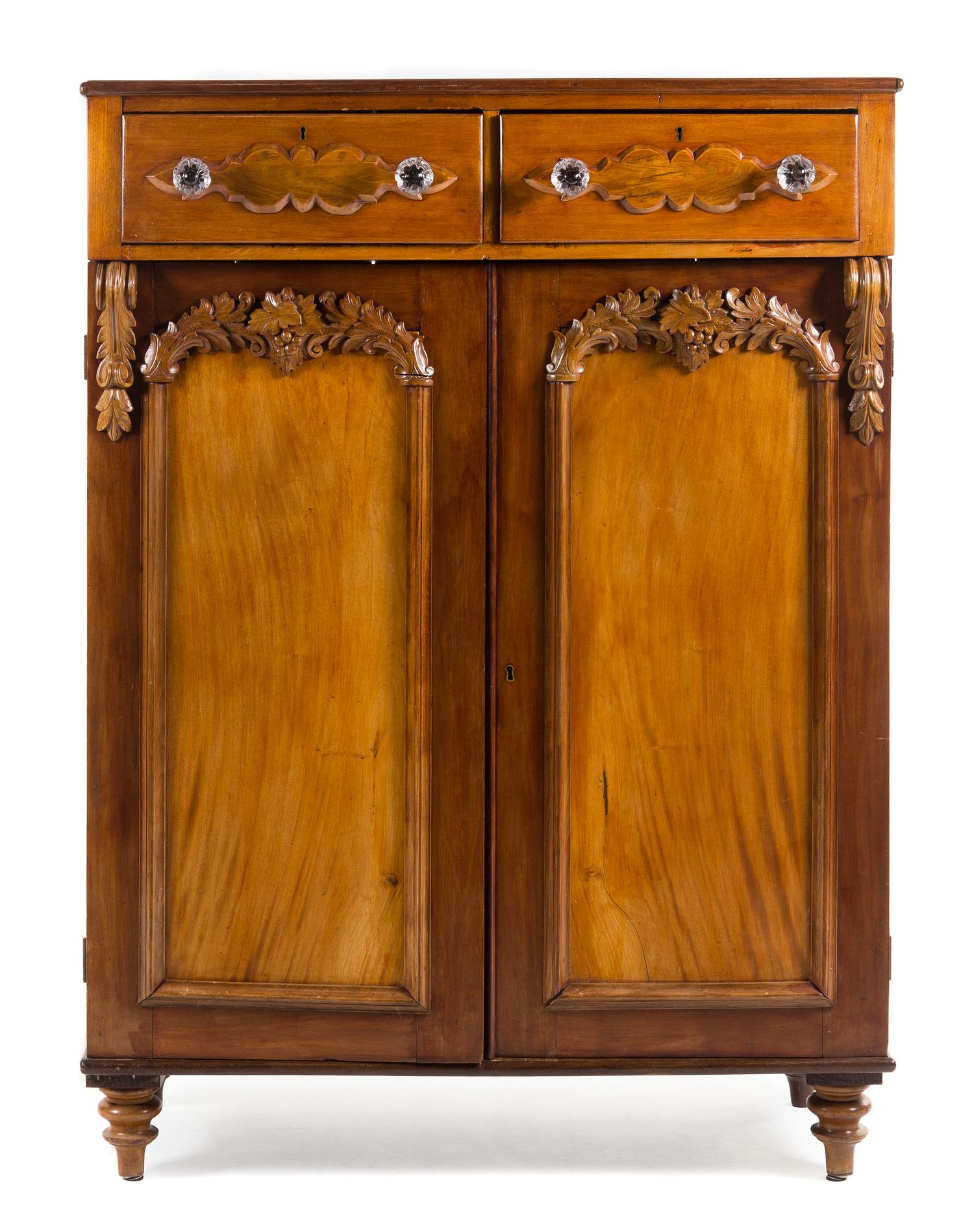 A Cape Victorian Stinkwood Cabinet Height 61 1/2 x width 45 x depth 18 1/2 inches. — 19TH CENTURY
