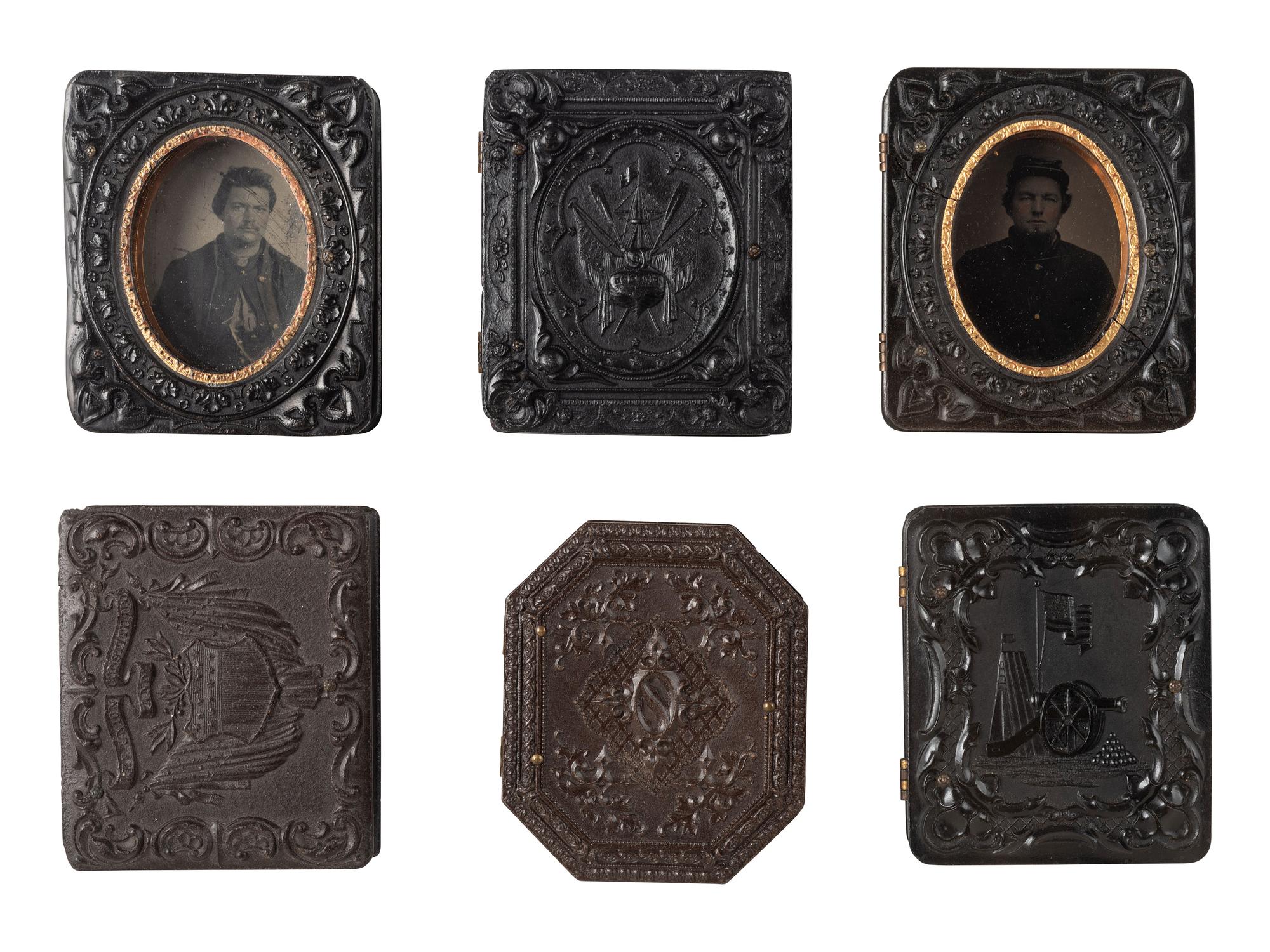 [CIVIL WAR]. 7 portraits of soldiers, most housed in Union cases incl. some glass window examples.