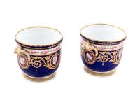 A Pair of Minton Porcelain Cache Pots