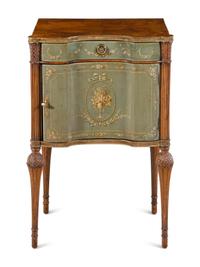 A Continental Painted and Parcel Gilt End Table