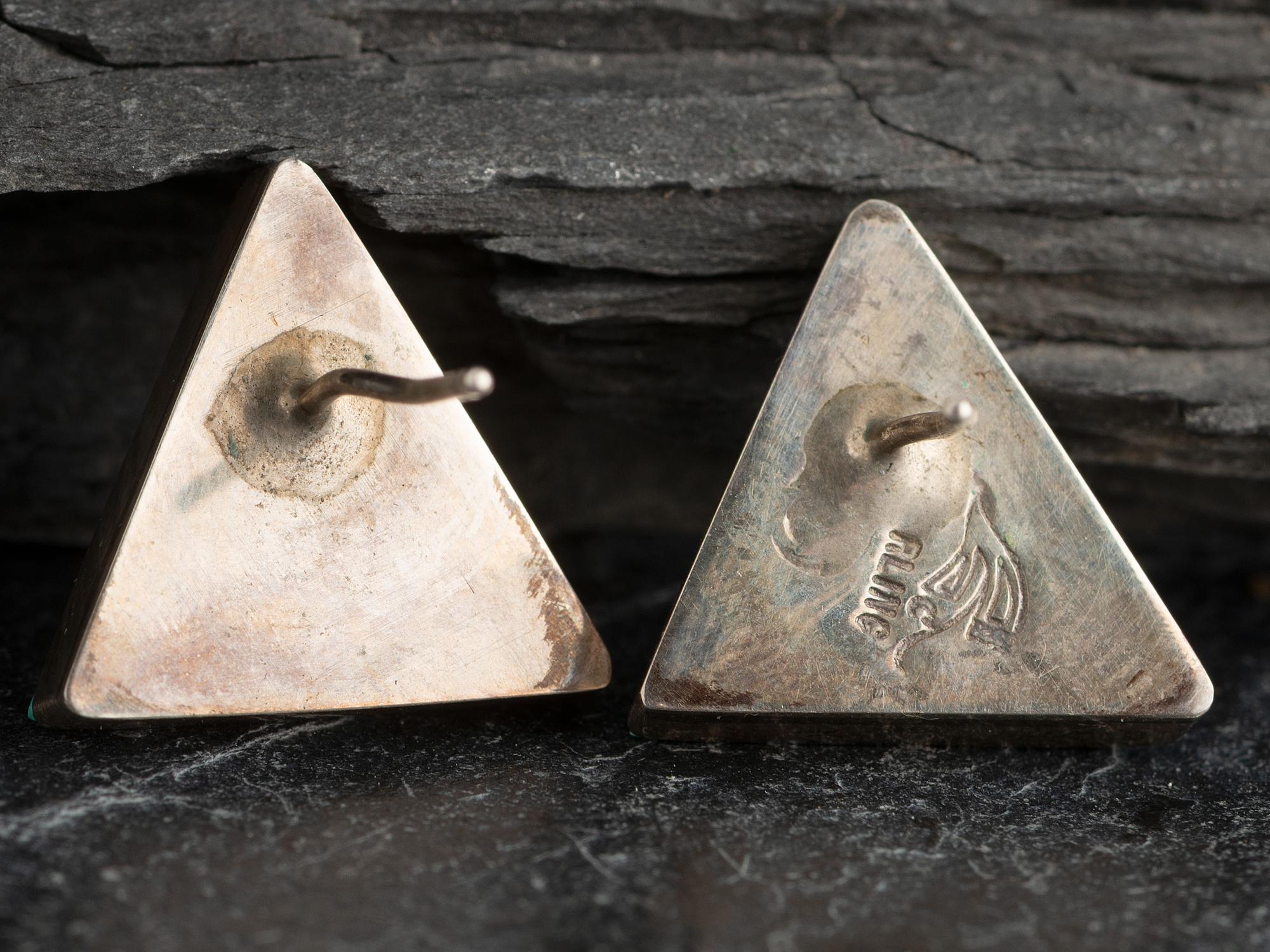 Sterling Silver and Micro Mosaic Post Earrings